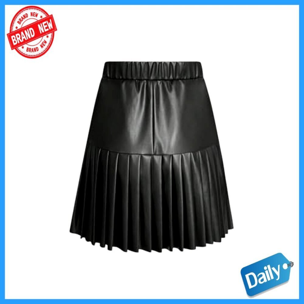 PU Leather Pleated Skirt High Waisted Mini Party Club Wear - Picture 4 of 4